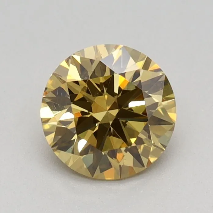 0.59ct ROUND Fancy Intense Brownish Yellow VS2 Coloured Lab diamond