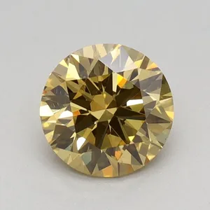 0.59ct ROUND Fancy Intense Brownish Yellow VS2 Coloured Lab diamond