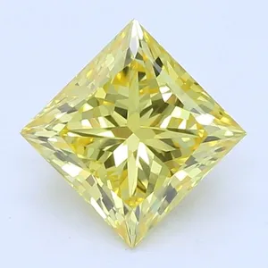 0.68ct PRINCESS Fancy Vivid Yellow VVS2 Coloured Lab diamond