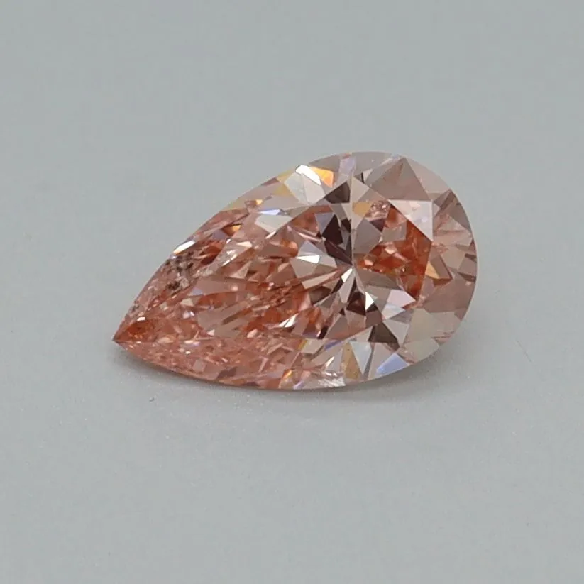 0.51ct PEAR Fancy Intense Pink SI1 Coloured Lab diamond