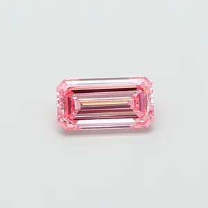 0.8ct EMERALD Fancy Intense Pink VVS2 Coloured Lab diamond
