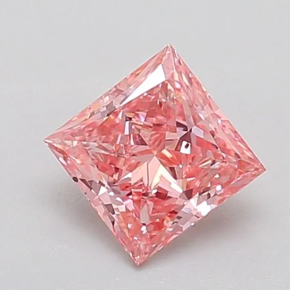 0.73ct PRINCESS Fancy Vivid Pink VS2 Coloured Lab diamond