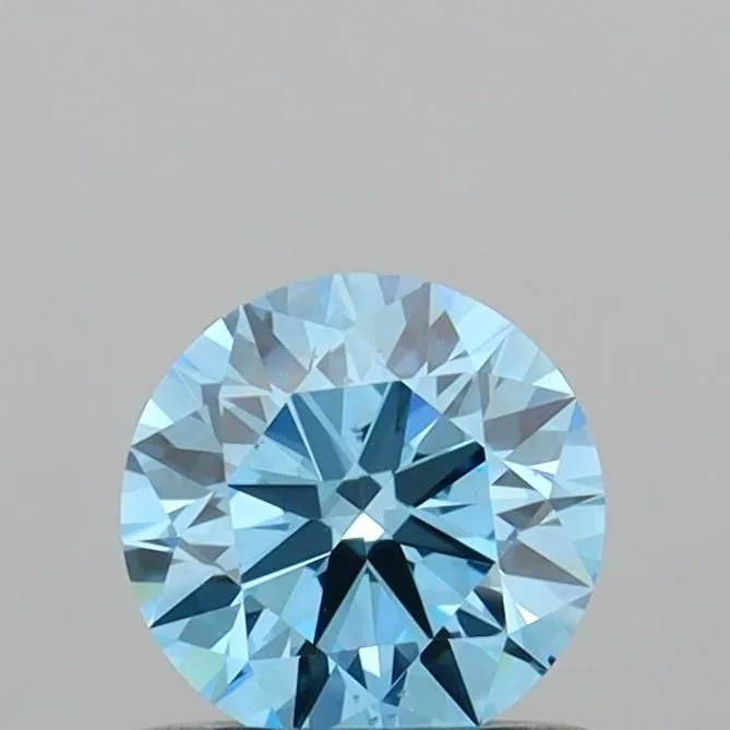 0.66ct ROUND Fancy Vivid Blue VS1 Coloured Lab diamond