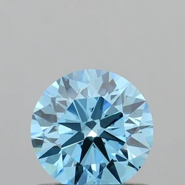 0.66ct ROUND Fancy Vivid Blue VS1 Coloured Lab diamond