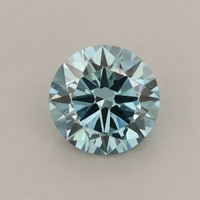 0.54ct ROUND Fancy Vivid Greenish Blue VVS2 Coloured Lab diamond