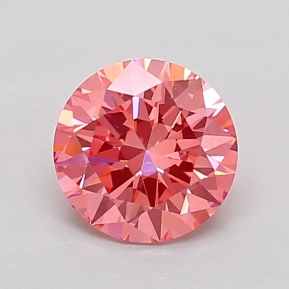 0.78ct ROUND Fancy Vivid Pink VS2 Coloured Lab diamond