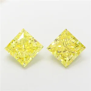 3.01ct PRINCESS Fancy Intense Yellow VS2 Coloured Lab diamond