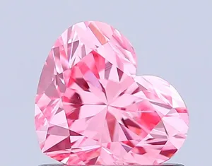 0.85ct HEART Fancy Vivid Pink VS1 Coloured Lab diamond