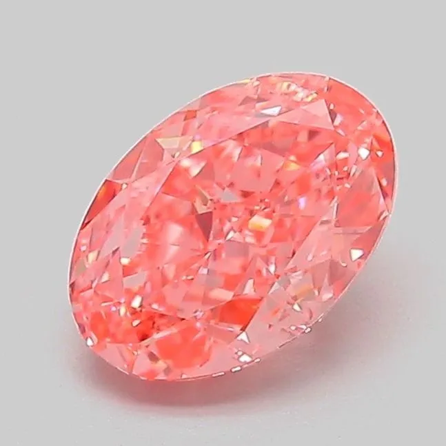 1.15ct OVAL Fancy Vivid Pink VVS2 Coloured Lab diamond