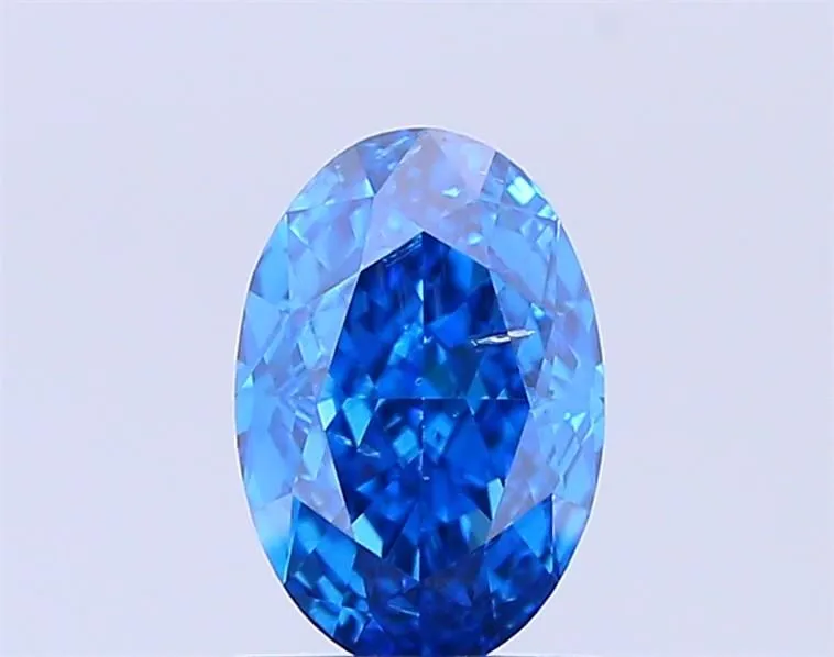 1.07ct OVAL Fancy Vivid Blue SI2 Coloured Lab diamond