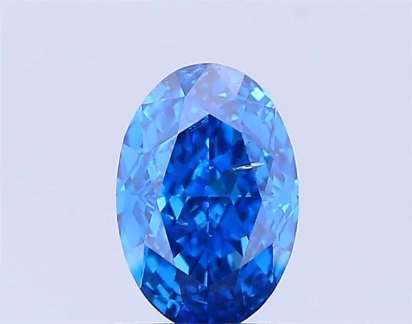 1.07ct OVAL Fancy Vivid Blue SI2 Coloured Lab diamond