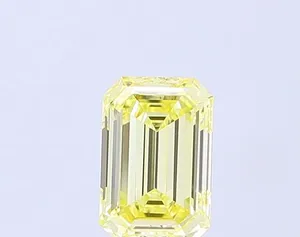 1.01ct EMERALD Fancy Yellow VVS2 Coloured Lab diamond