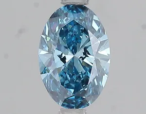 1.08ct OVAL Fancy Vivid Blue VS2 Coloured Lab diamond