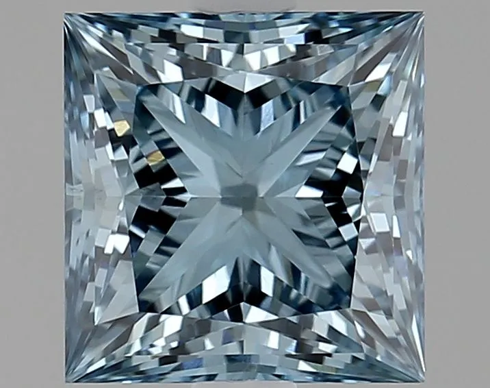 1.70ct PRINCESS Fancy Vivid Blue VS1 Coloured Lab diamond