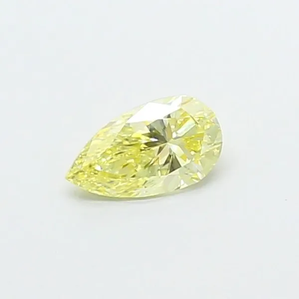0.41ct PEAR Fancy Intense Yellow VS2 Coloured Lab diamond