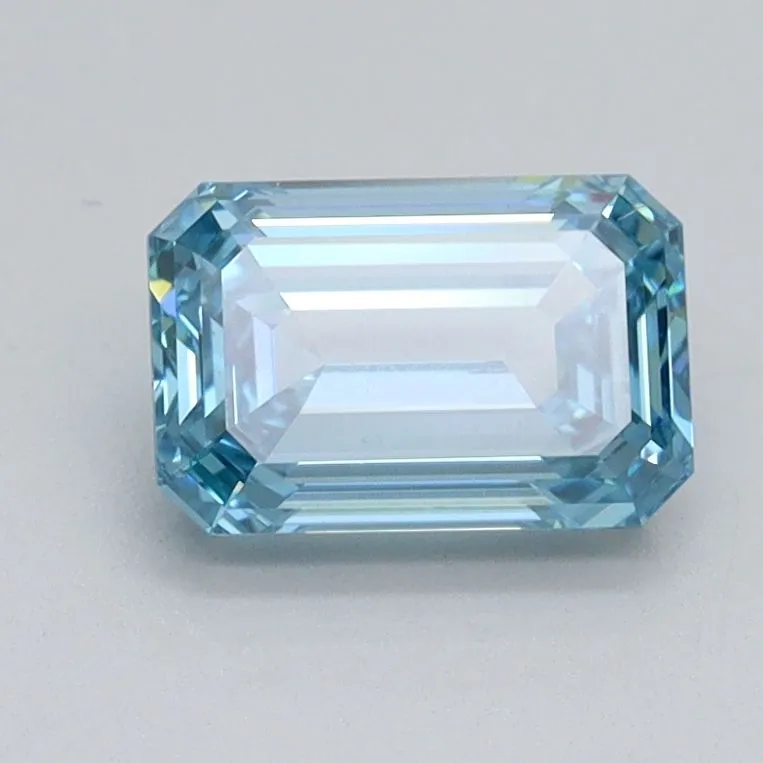 1.12ct EMERALD Fancy Intense Blue VS1 Coloured Lab diamond