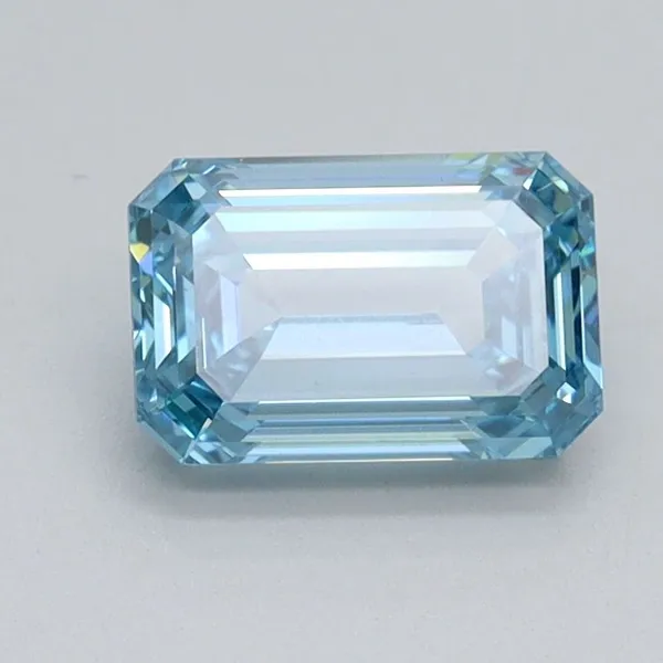 1.12ct EMERALD Fancy Intense Blue VS1 Coloured Lab diamond