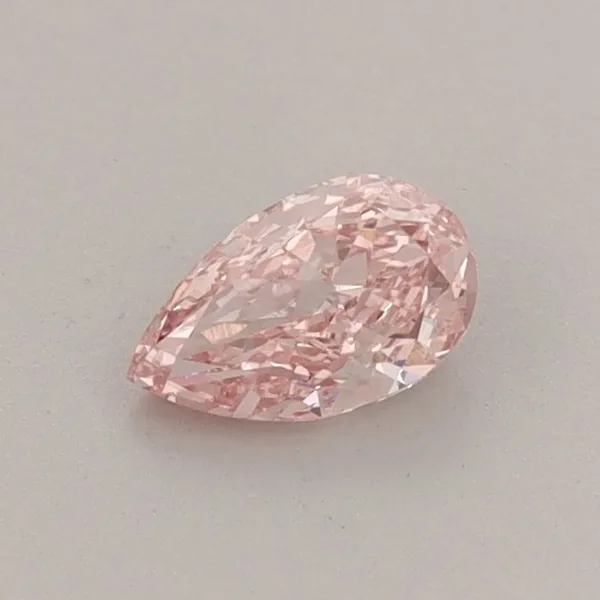 0.36ct PEAR Fancy Vivid Pink VVS2 Coloured Lab diamond