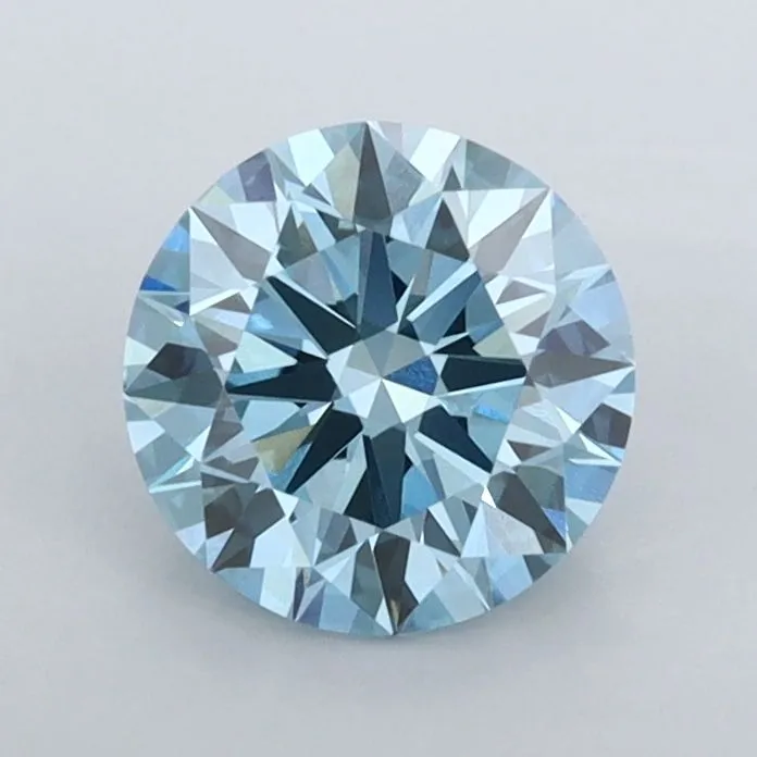 1.03ct ROUND Fancy Vivid Blue VVS2 Coloured Lab diamond
