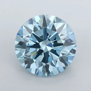 1.03ct ROUND Fancy Vivid Blue VVS2 Coloured Lab diamond