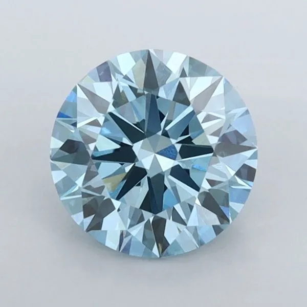1.03ct ROUND Fancy Vivid Blue VVS2 Coloured Lab diamond