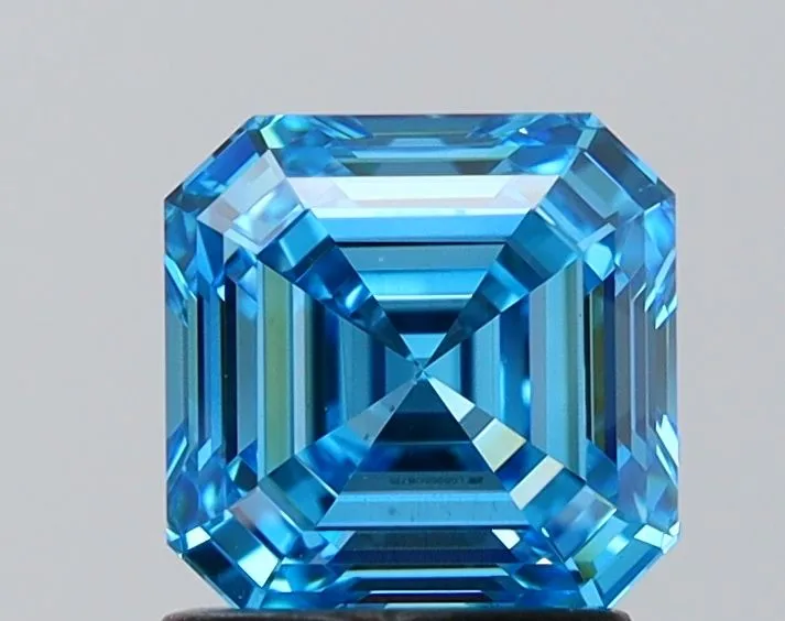 1.54ct EMERALD Fancy Vivid Blue VS1 Coloured Lab diamond