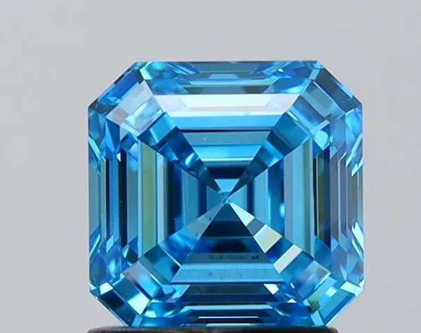 1.54ct EMERALD Fancy Vivid Blue VS1 Coloured Lab diamond