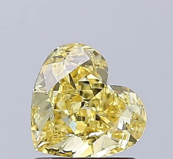 1.26ct HEART Fancy Intense Yellow VS2 Coloured Lab diamond