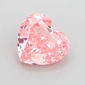 1.47ct HEART Fancy Vivid Pink VVS2 Coloured Lab diamond