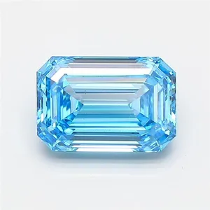 1.81ct EMERALD Fancy Vivid Blue VS1 Coloured Lab diamond