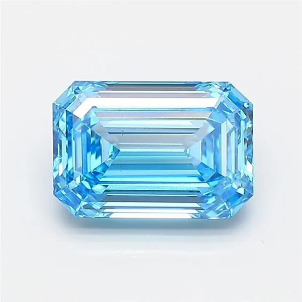 1.81ct EMERALD Fancy Vivid Blue VS1 Coloured Lab diamond