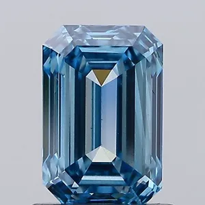 1.17ct EMERALD Fancy Vivid Blue VS2 Coloured Lab diamond