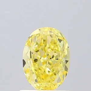 1.1ct OVAL Fancy Vivid Yellow VVS2 Coloured Lab diamond