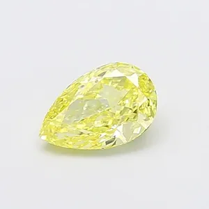 0.93ct PEAR Fancy Intense Yellow VS1 Coloured Lab diamond