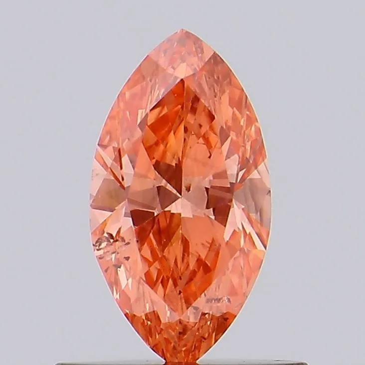 0.50ct MARQUISE Fancy Vivid Orange Pink SI2 Coloured Lab diamond