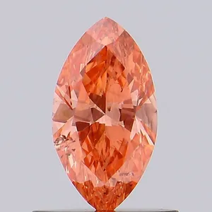 0.5ct MARQUISE Fancy Vivid Orange Pink SI2 Coloured Lab diamond