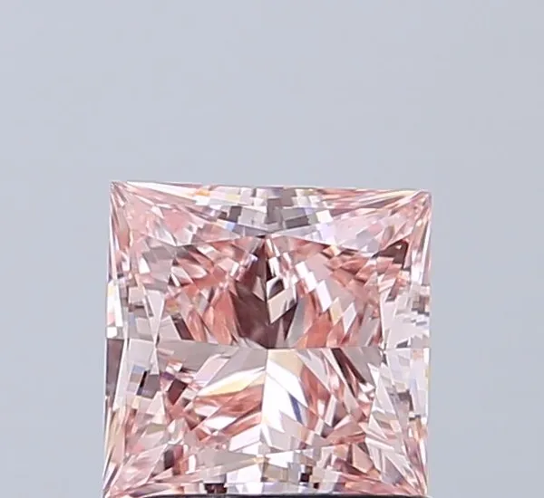 1.51ct PRINCESS Fancy Intense Pink VVS2 Coloured Lab diamond