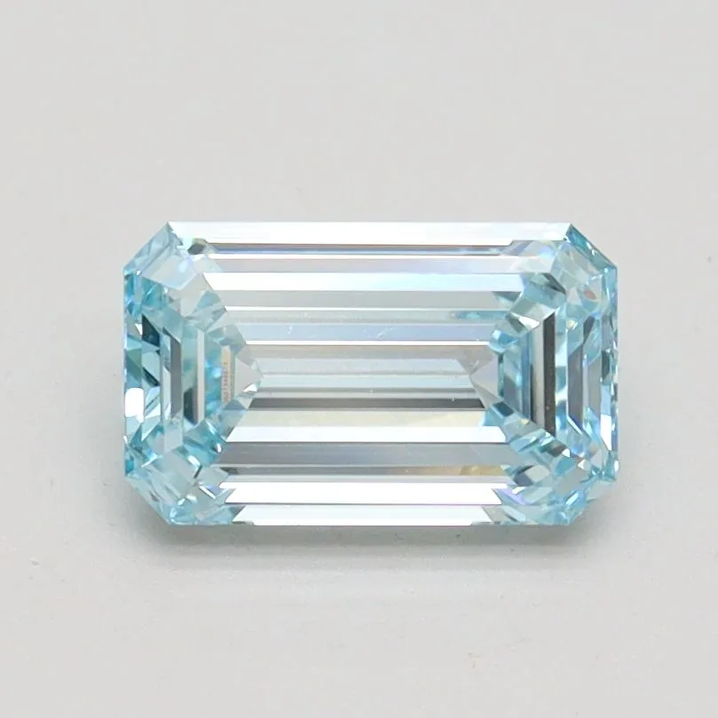 1.00ct EMERALD Fancy Intense Blue VS1 Coloured Lab diamond