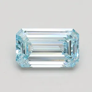 1ct EMERALD Fancy Intense Blue VS1 Coloured Lab diamond