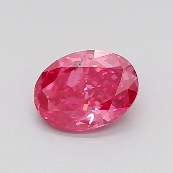 0.74ct OVAL Fancy Vivid Pink VS2 Coloured Lab diamond
