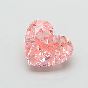 1.48ct HEART Fancy Vivid Pink VS1 Coloured Lab diamond