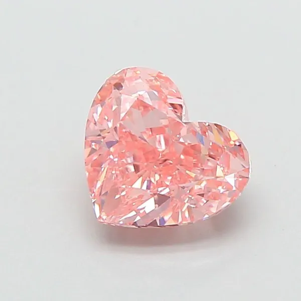 1.48ct HEART Fancy Vivid Pink VS1 Coloured Lab diamond
