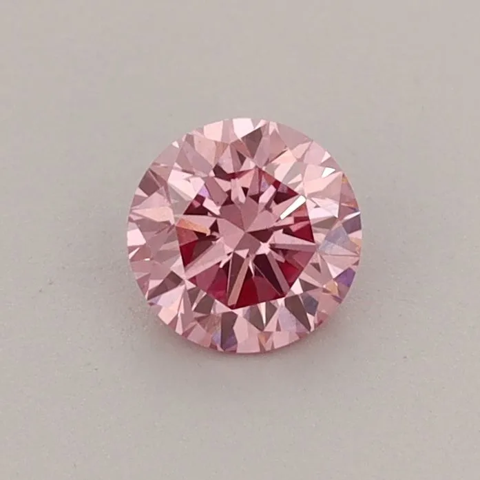 0.42ct ROUND Fancy Vivid Pink VS1 Coloured Lab diamond