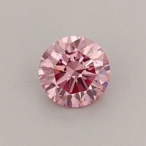 0.42ct ROUND Fancy Vivid Pink VS1 Coloured Lab diamond