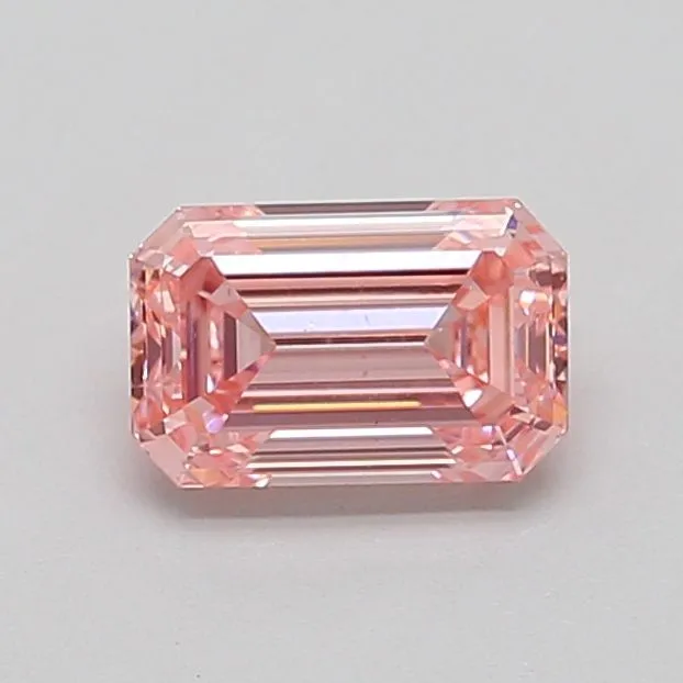 0.82ct EMERALD Fancy Intense Pink VS1 Coloured Lab diamond