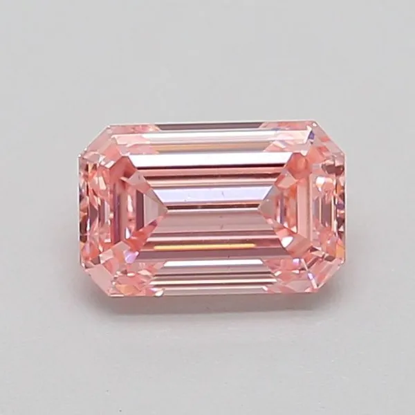 0.82ct EMERALD Fancy Intense Pink VS1 Coloured Lab diamond