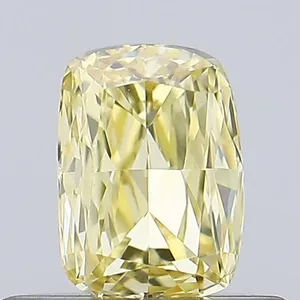 0.38ct CUSHION Fancy Yellow VS1 Coloured Lab diamond
