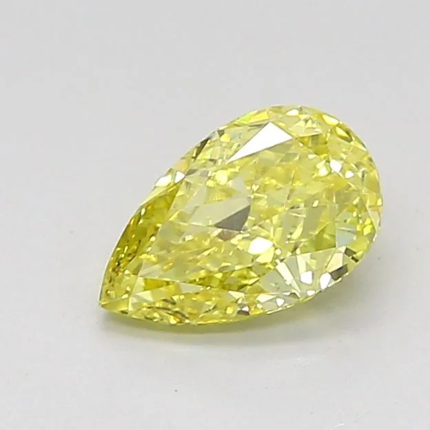 0.78ct PEAR Fancy Intense Yellow VS1 Coloured Lab diamond