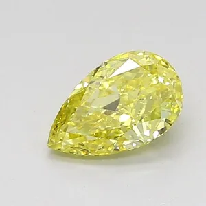 0.78ct PEAR Fancy Intense Yellow VS1 Coloured Lab diamond