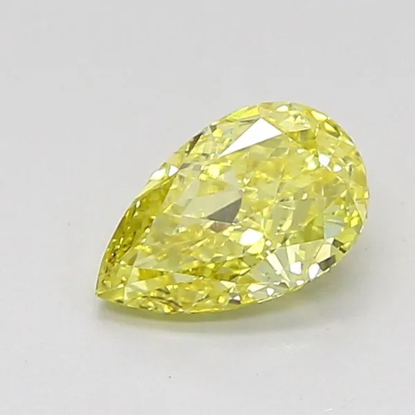 0.78ct PEAR Fancy Intense Yellow VS1 Coloured Lab diamond
